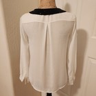 Bellatrix Women s Size Xs White Long Sleeve Studded Collared Blouse