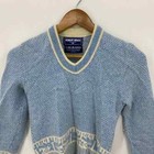 Robert Bruce Sweater Youth Boys Size 12 Blue Wool Blend Made In Usa Vtg 80s