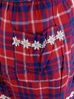 Vintage Apron Red  Blue  White Tartan Plaid With Daisy Trim And Pockets Retro