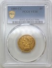 1880-cc  5 Gold Pcgs Vf-30 Us Liberty Head Half Eagle