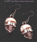 Funky Punk Skull Earrings Rhinestone Biker Pirate Costume Gothic Novelty Jewelry