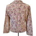 Vintage Y2k Floral Blazer Jacket Pink Tan Beige Flower Rose Button Size Large L