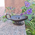 Antique Bronze Oil Lamp  Ornate Victorian Gothic Design  19th Century Decor