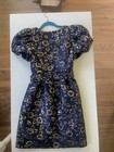 Lilly Pulitzer Navy Gold Metallic Floral Fit   Flare Dress Size 0 Cocktail