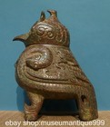 10  Old Chinese Dynasty Bronze Ware Eagle Bird Inscription Zun Wine Vessels