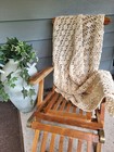 New Hand Crocheted Throw Afghan Blanket  Off White - 58 X 54