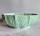 Vintage Nelson Mccoy Pottery Sage Green Lotus Flower Lily Dish Bowl Planter