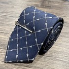 Lacrosse Sports Tie And Matching Tie Bar Set For Men Fancy Gift Necktie Tie Clip