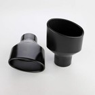 Pair 3  In Oval 6  Out Black Stainless Steel Exhaust Tips Fit For Audi Rs Look