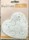 Royal Lace Craft Paper Doilies White Heart 4  Pack Of 24