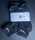 Nike Everyday Plus Ankle Socks 6 Pk Size 5y-7y men6-8 w8-10 Black Dri-fit New