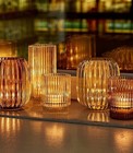 Clear Ribbed Glass Votive Holder  Decorative Centerpiece For Wedding  Christm   