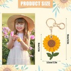 Sunflower Keychain Compatible With Airtag  Cute Leather Keychain Holder Flower 
