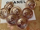 Gold Chanel Cc Lot 4 Button Buttons    22 Mm 0 87 Inch Vintage Designer Stamped