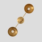 Vanity Light Flush Mount Brass Double Modern Wall Lamp Minimalistic Sconce Light