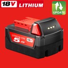 2pack For Milwaukee For M18 Lithium 5 0ah Extended Capacity Battery 48-11-1860