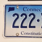 Connecticut License Plate     free         222 Xuj   Repeating Triple Number 2