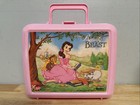 Rare Vintage Aladdin Disney Beauty   The Beast Pink Belle Lunch Box W thermos
