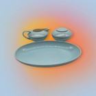 Villeroy And Boch Turqouise Cream   Sugar  1748 W  Additional Serving Oval Plate