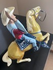 Original 1960s Roy Rogers Hartland Plastics 9  Rider Semi-rearing Palomino Set