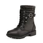 Kids Girls Fashion Riding Boot Ankle Boots Faux Leather Side Zipper Combat Boots