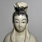Vintage Bone   Resin Chinese Quan Yin Statue   9 Inches Tall  6 Inches Wide  2lb