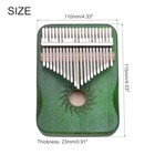  21 Keys Thumb Piano  Green Mini Portable Finger Piano Maple Wood Sun Pattern 