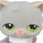 Vtg Lps  182 Cat Littlest Pet Shop Persian 2004 Grey Gen 1 Green Eyes Red Mag Vg