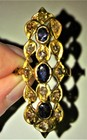 Antique Victorian Art Nouveau Vintage Sapphire Rose Cut Diamond Ring Silver Gold