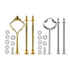 2 Sets Of 3 Tier Cake Plate Stand Handle  Metal Fruit Cake Cupcake Plate Stand 