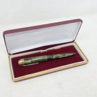 Vintage Eversharp Skyline Green Stripe 14k Gold Nib Fountain Pen