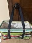 Thirty-one Utility Tote Bag Used Multicolor Striped Craft Storage