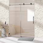 56-60 wx74 h Single Sliding Soft-close Shower Doors  5 16 tempered Glass  black