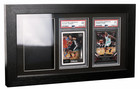Graded Trading Card Display Case 3 Psa Slabs Sport Football Baseball Wood Frame