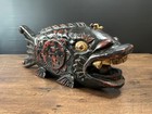Vintage Japanese Wooden Fish Drum Mokugyo Gyoban Buddhism L49 5cm No Drumstick