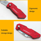 Folding Utility Knife Heavy Duty Quick-change Box Cutter Blade Storage In Handle