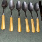 Vintage Bakelite Art Deco Mcm Retro Butterscotch Flatware Mixed Set 32 Pieces