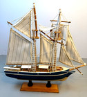 Vintage Wooden Sailing Ship Model Schooner Display Nautical Decor 9 