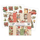 Happy Christmas 8 x8  Scrapbook Pad Scrapboys Paper - 12 Sheets   Bonus Cutouts