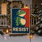 Resist Frog Garden Flag Retro Hope Style Green Frog Bandana Outdoor Yard Banner