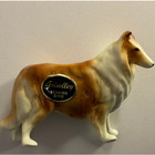 Vintage Rough Collie Figurine  Souvenir  Dog Ceramic Sticker Intact    Beautiful