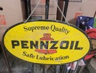 Original 1974 Pennzoil    safe Lubrication    Double Sided Sign 30   x18   