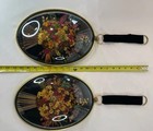 Set Of 2 Cidart  belgium  12    Dried Flower Art Under Convex Glass Wall Hangings