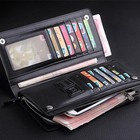 Men Long Wallet Id Credit Card Holder Bifold Leather Zipper Purse Clutch Handbag
