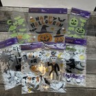 Lot Of 7 Halloween Window Gel Clings  Ghosts  Spiders  Witch  Bats  Pumpkins  j 