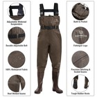 Fishingsir Fishing Waders For Men With Boots Womens Chest Waders 2-ply Nylon    
