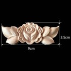 4pcs Wood Carved Flower Onlay Furniture Applique Decal Figurine Unpainted Decor