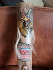Awesome  Unique Spooky Native American Hand Carved Wood Rain Stick Totem
