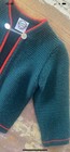 St Peter Trachten Kids Janker Green red Knit Virgin Wool Short Size 8 Years