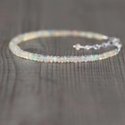 Natural Opal Stone Crystal Gemstone Dainty Bracelet Minimalist Healing 3mm Beads